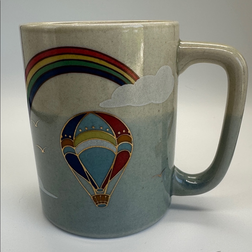 Otagiri Rainbow & Clouds Ceramic Mug - Blue, Red, Yellow, Green 🌈